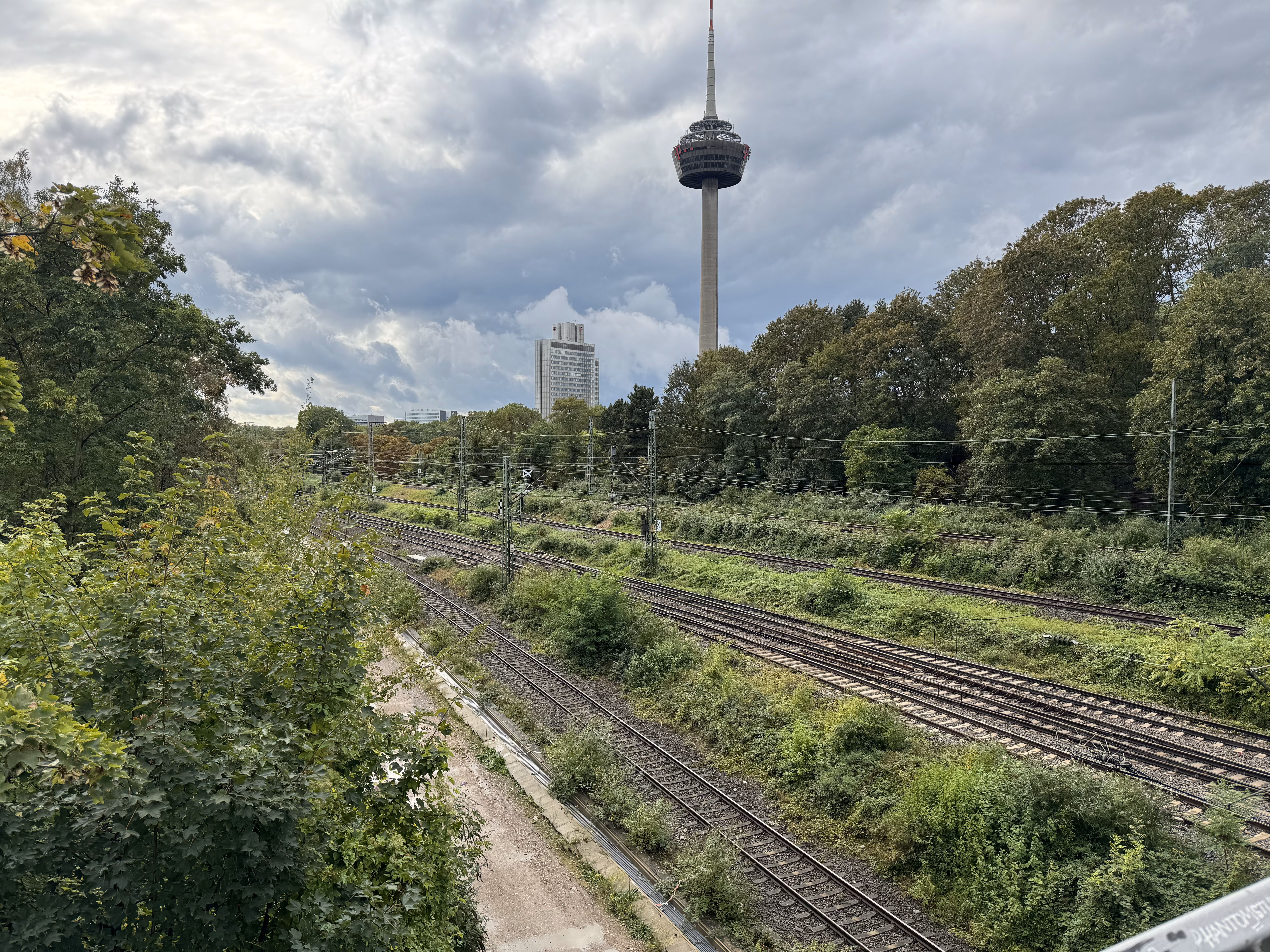Railway with TV-tower in the background